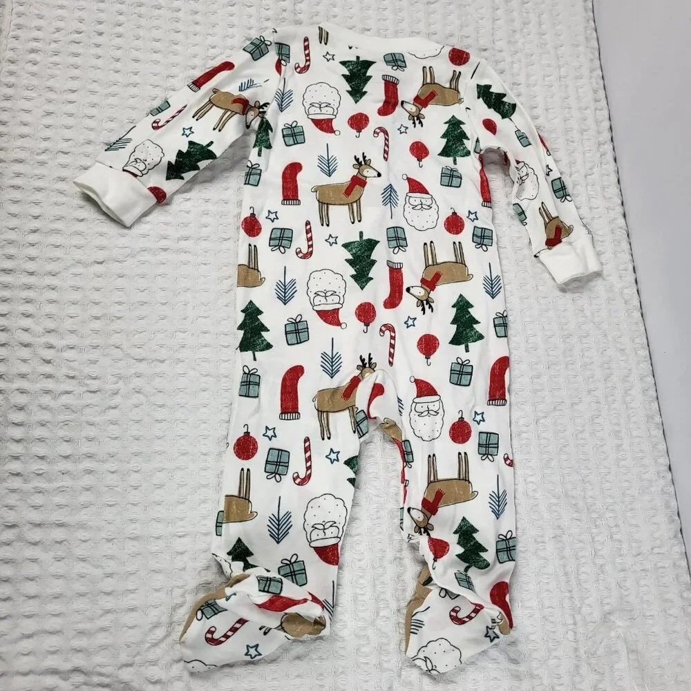 Carters Just One You Christmas Reindeer One Piece Sleeper Full‎ Zip 9 Mo
